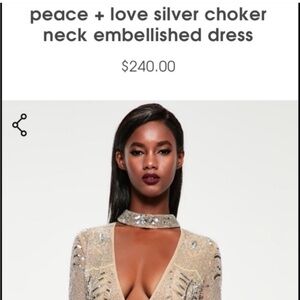 Rare sold out Missguided Embellished Dress with Mesh Long Sleeves